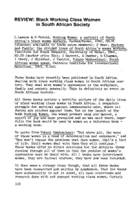 Review: Black working class women in South African society