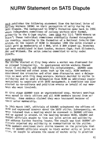 NURW  statement on SATS dispute