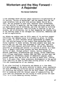 Workerism and the way forward - a rejoinder