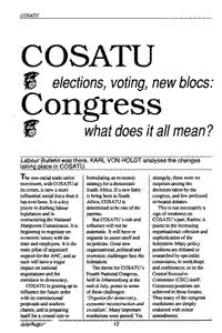 COSATU: elections, voting, new blocs. Congress: what does it all mean?