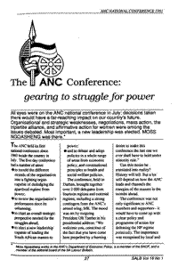 The ANC conference: gearing to struggle for power
