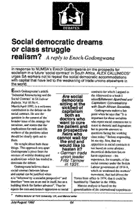 Social democratic dreams or class struggle realism?