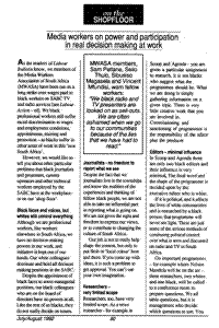 Media workers on power and participation in real decision making at work