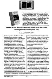 Review: After the fall: the failure of communism and the future of socialism