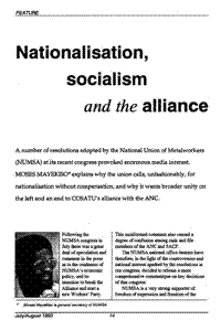 Nationalisation, socialism and the alliance