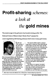 Profit-sharing schemes: a look at the gold mines