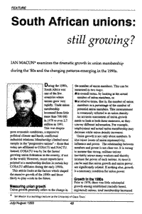 South African unions: still growing?