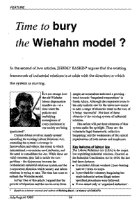 Time to bury the Wiehahn model?