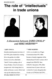 The role of intellectuals in rade unions