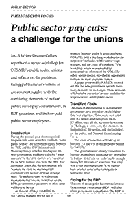 Public sector pay cuts: a challenge for the unions
