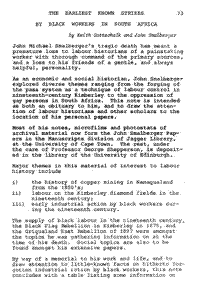 The earliest known strikes: black workers in South Africa