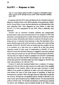 SAAWU - response to Sebe