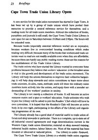 Cape Town trade union library opens
