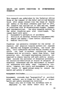 Health and safety conditions in Witwatersrand foundries