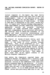 The National Manpower Commission Report: reform or control?