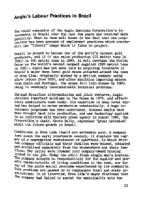 Anglo`s labour practices in Brazil