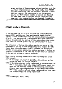 FCWU: unity is strength