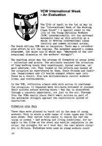 YCW International Week - an evaluation