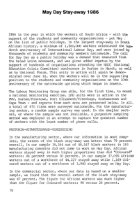 May Day stay-away 1986