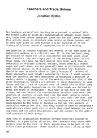 Teachers and trade unions