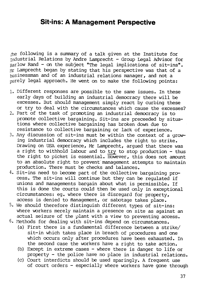 Sit-ins: a management perspective
