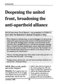 Deepening the united front, broadening the anti-aprtheid alliance