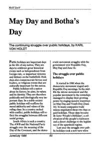 May Day and Botha`s day