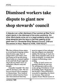 Dismissed workers take dispute to giant new shop stewards` council
