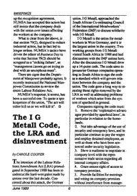 The I G Metall Code, the LRA and disinvestment
