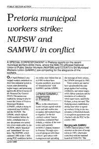 Pretoria municipal workers strike: NUPSW and SAMWU in conflict