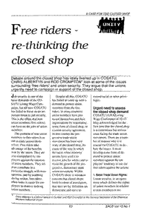 Free riders - re-thinking the closed shop