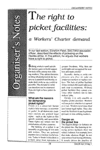 The right to picket facilities: a Workers` Charter demand