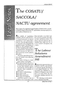 The COSATU/SACCOLA/NACTU agreement