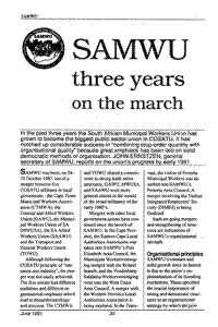 SAMWU: thre years on the march