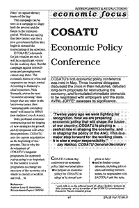 COSATU: Eeconomic Policy Conference