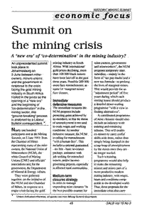 Summit on the mining crisis