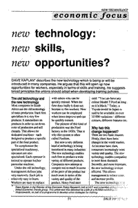 New technology: new skills, new opportunities?