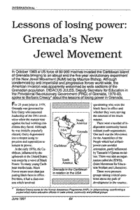 Lessons of losing power: Grenada`s New Jewel Movement