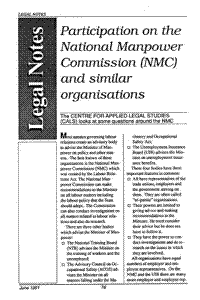Participation on the National Manpower Commission (NMC) and similar organisations