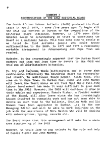 Recomposition of the SALB editorial board
