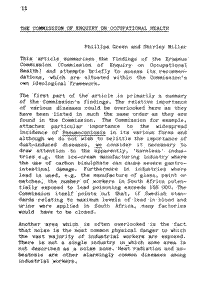 The Commission of Enquiry on Occupational Health