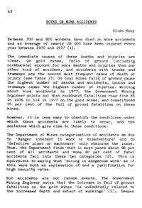 Notes on mine accidents