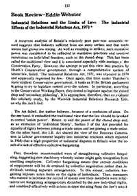 Industrial relations and the limits of the law: the industrial effects of the Industrial Relations Act, 1971