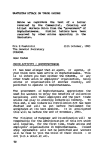 Bantustan attack on trade unions