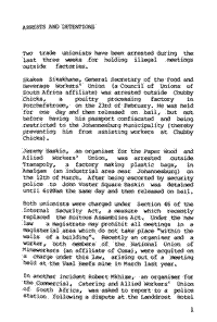 Arrests and detention