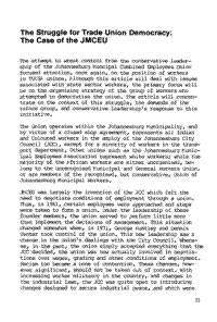 The struggle for trade union democracy: the case of the JMCEU