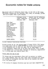 Economic notes for trade unions