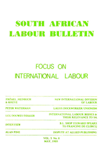 South African Labour Bulletin Volume 5 Number 8 May 1980