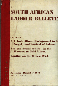South African Labour Bulletin Volume 1 Number 7 November/December 1974