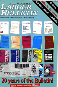 South African Labour Bulletin Volume 18 Number 5 November 1994